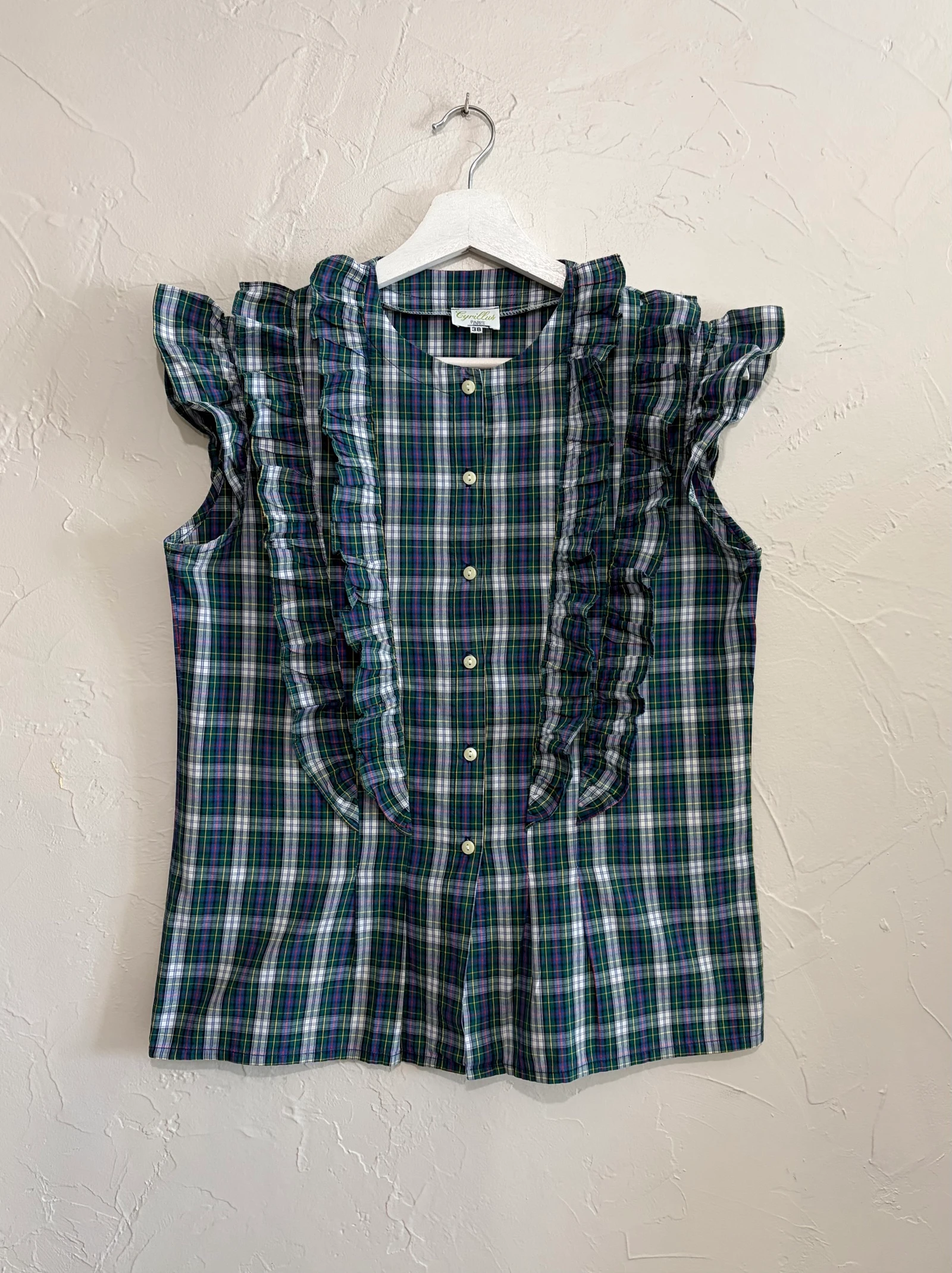 Blouse chemise volanté sans manches Cyrillus taille 38